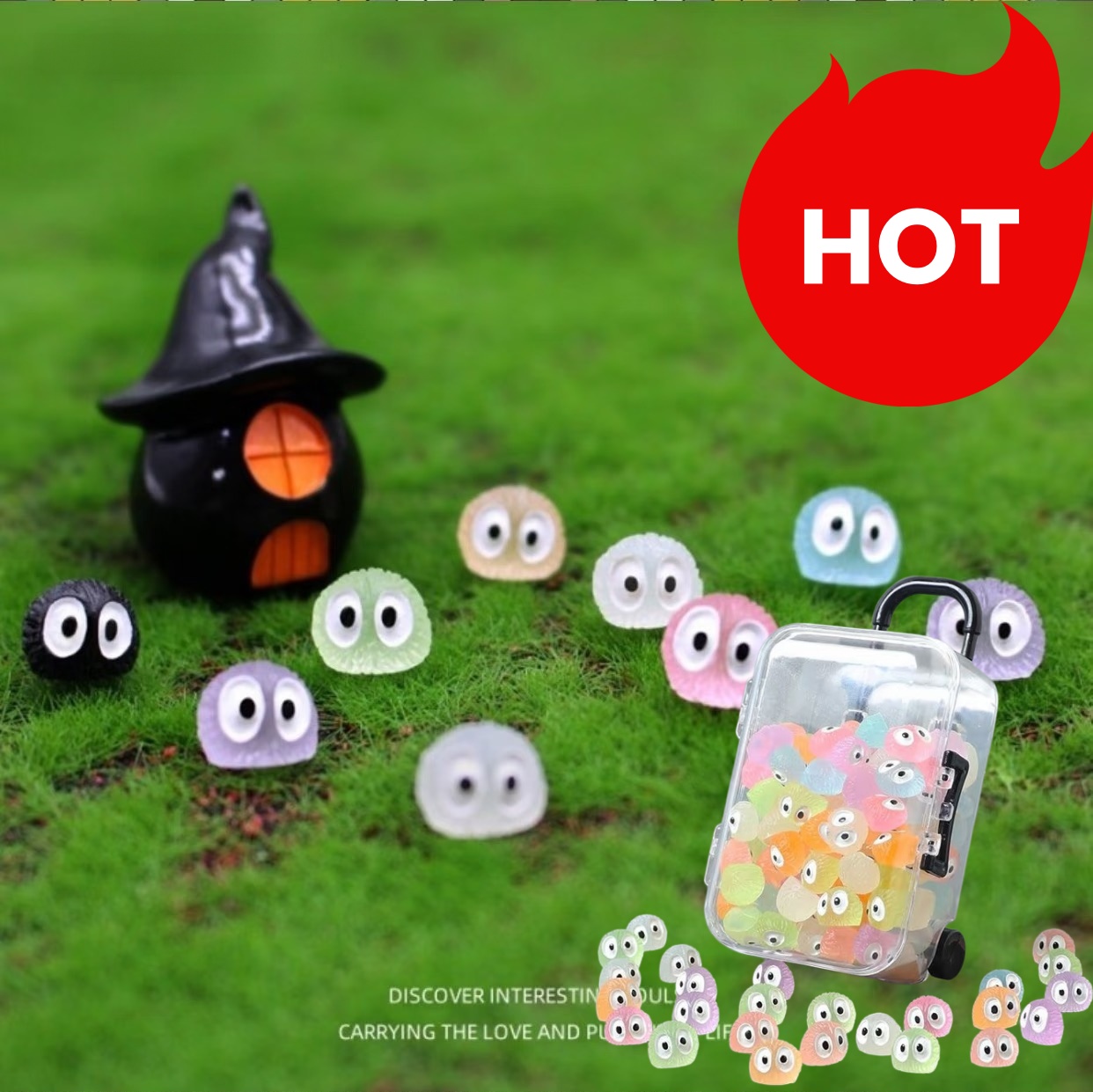 Smart Garden Mini - Mini Bunte Staubball-Elfen-Figuren aus Harz, Miniatur-Feengarten-Moos-Ornament,