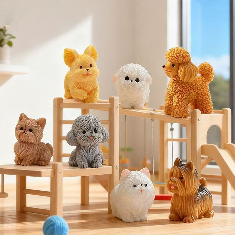 Smart Garden Mini - Niedliche Teddy-Pudel-Welpen-Dekoration aus Kunstharz, Miniaturfigur, winzig,