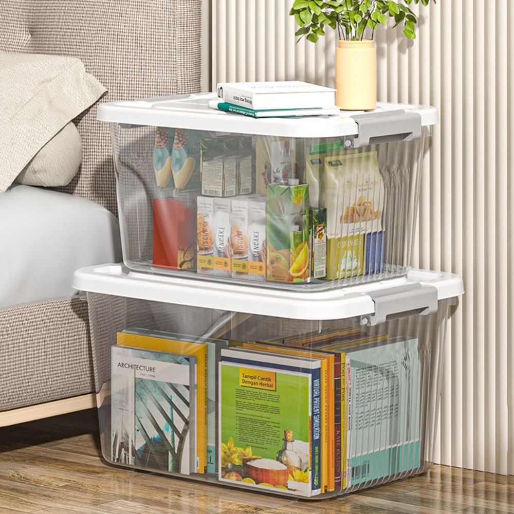 Smart Garden Storage - Robuste transparente schwarze Aufbewahrungsbox aus Kunststoff