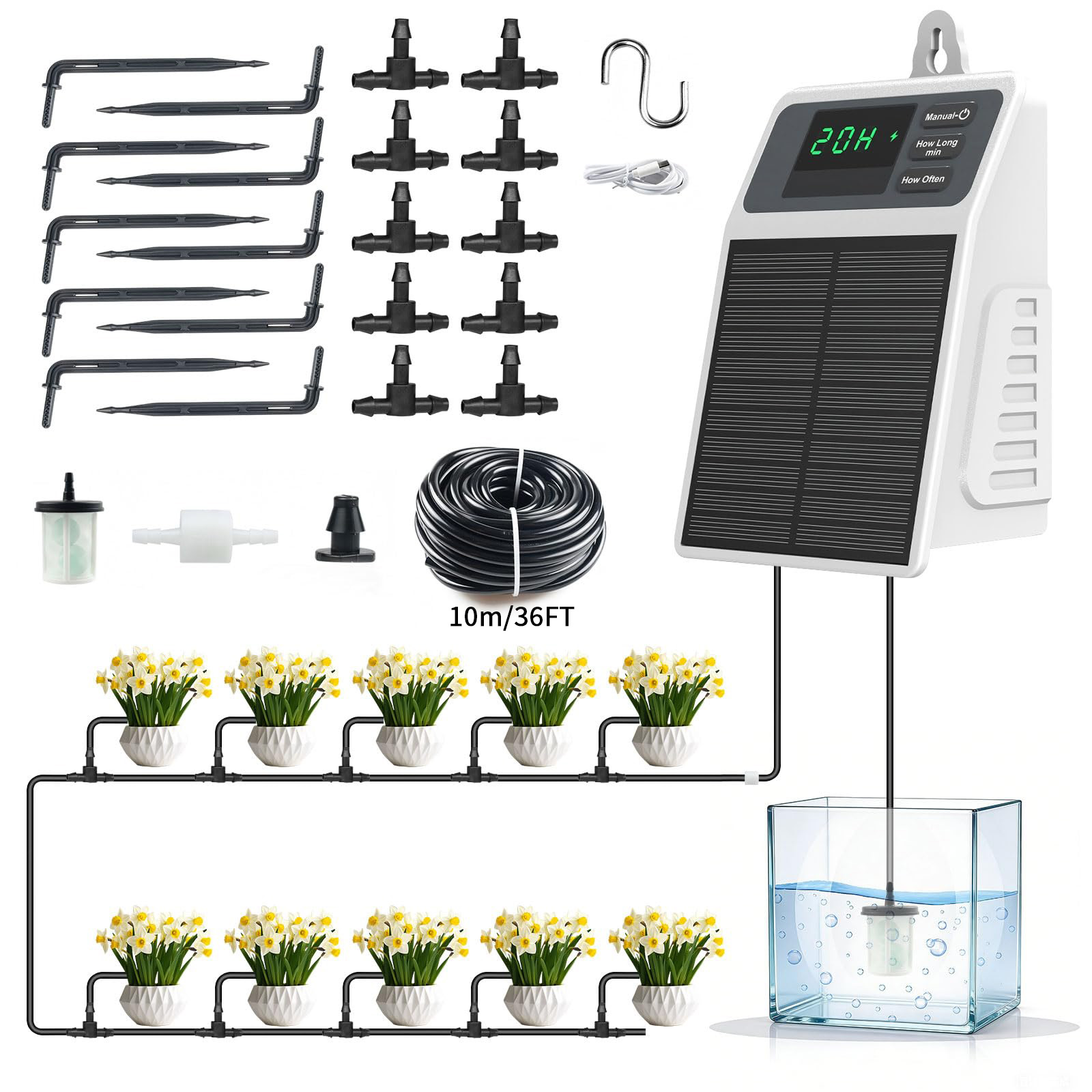 Smart Garden Project - Verbessertes Solarbetriebenes Tropfbewässerungssystem Automatische Pflanzenbewässerung für
